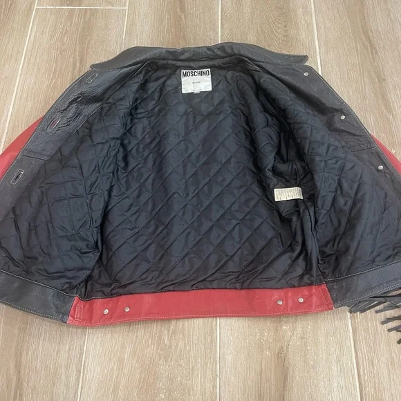 Vintage love Moschino Red and Black Fringe Jacket - Picture 4 of 16